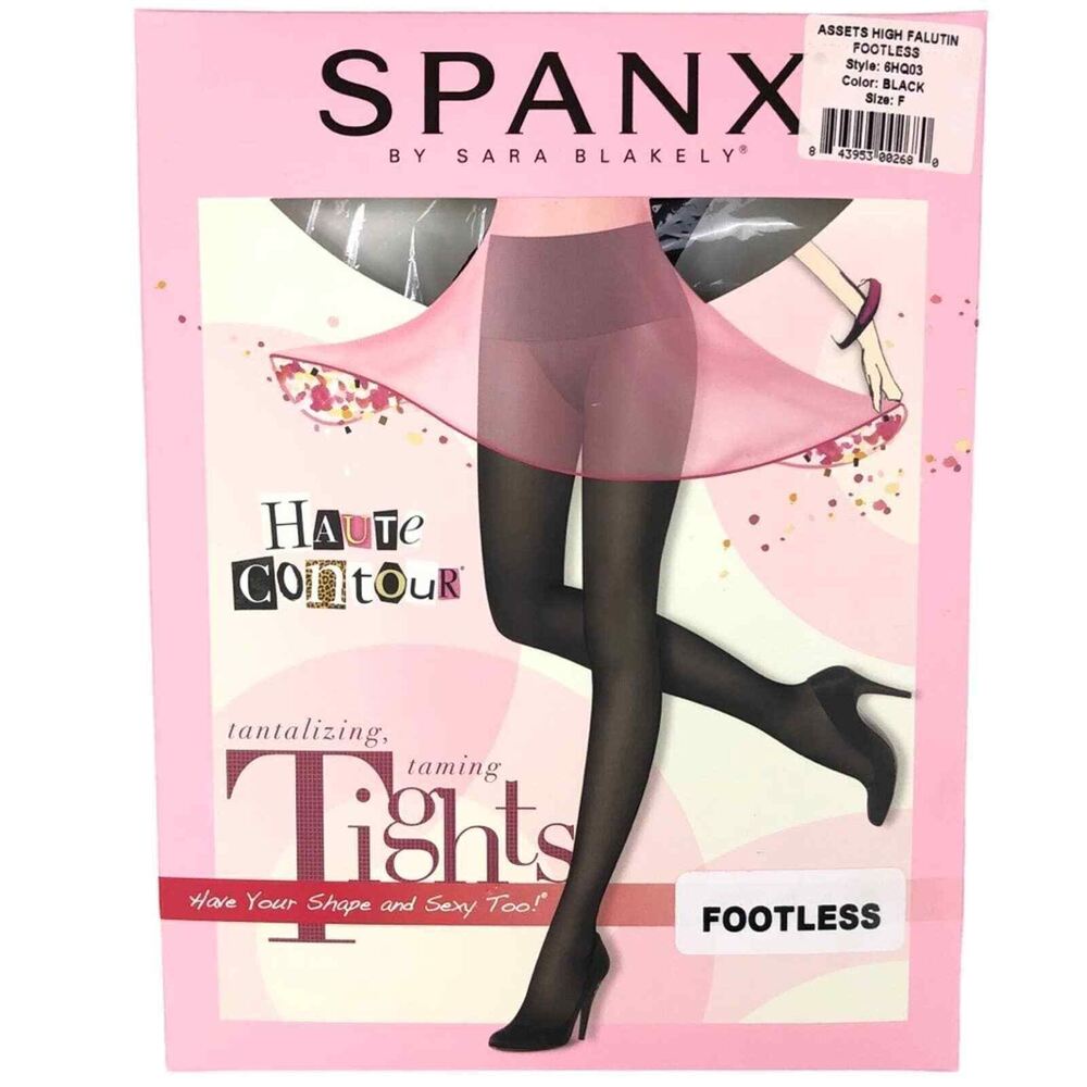 NEW Spanx Tights Assets Shapewear Size F 3XL Black High Waist Footless Womens